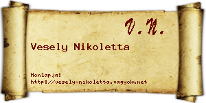 Vesely Nikoletta névjegykártya